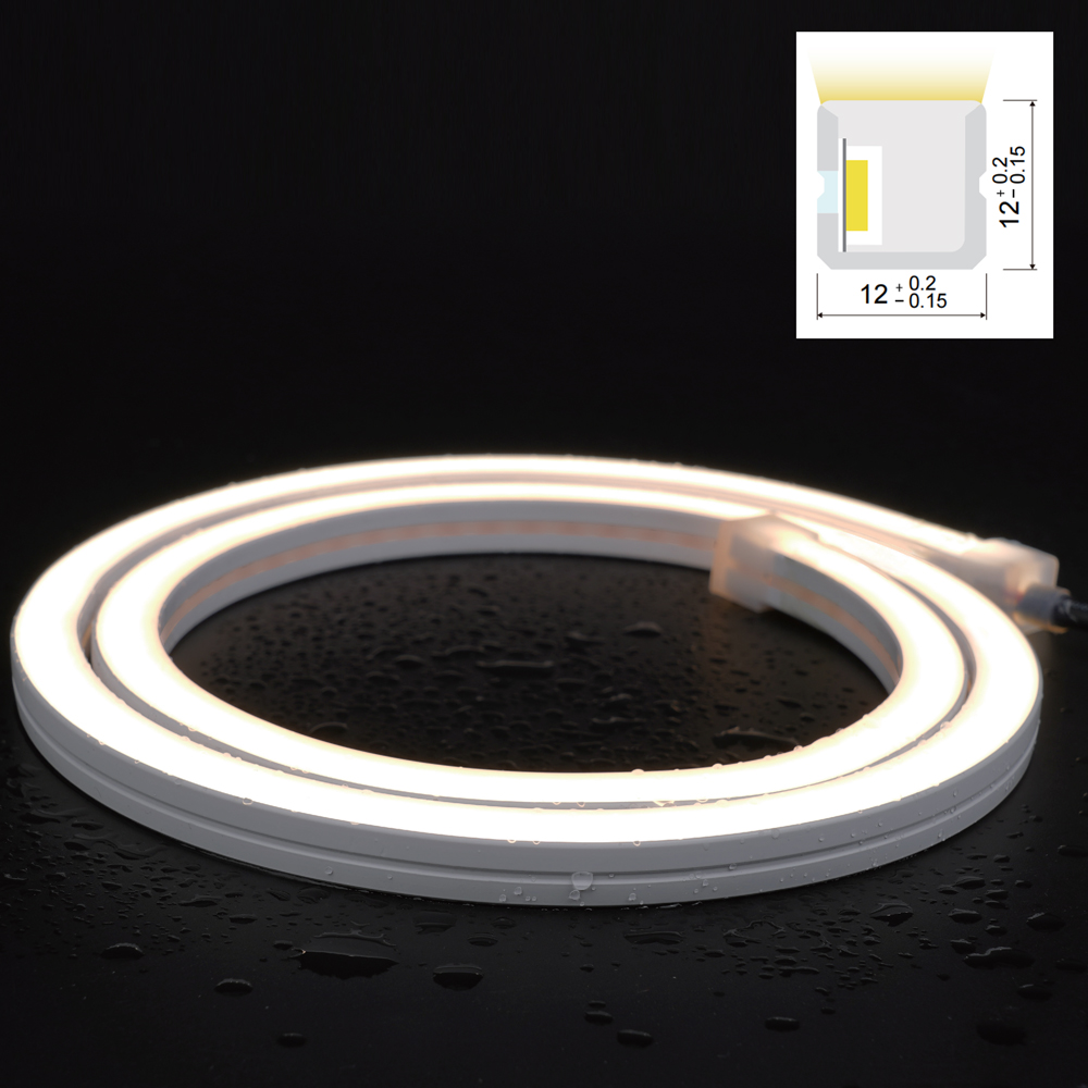 1212 Side Bend Silicone LED Neon Flex Light, IP67 Waterproof, 12×12mm Cross Section