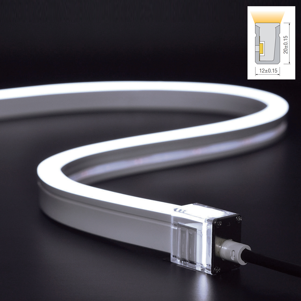 1220 Side Bending Silicone LED Neon Flex Light with End Cap Connector, 12×20mm