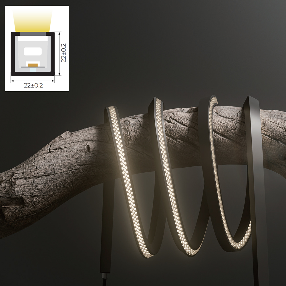 Anti-Glare LED Neon Flex, Size: 22mm×22mm, Outdoor Silicone Light