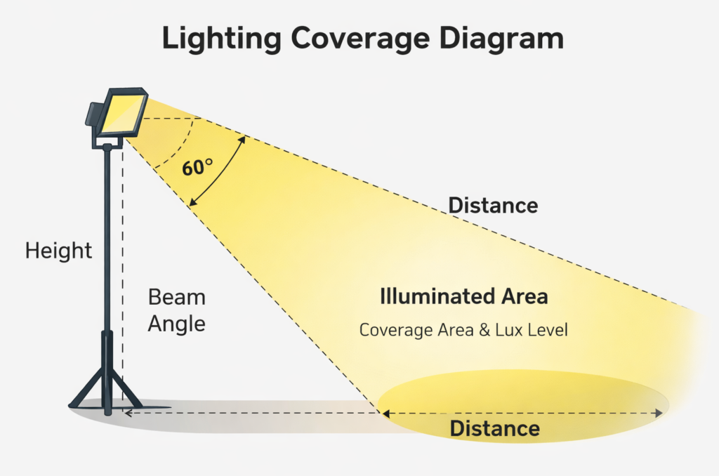 Lighting coverage diagram